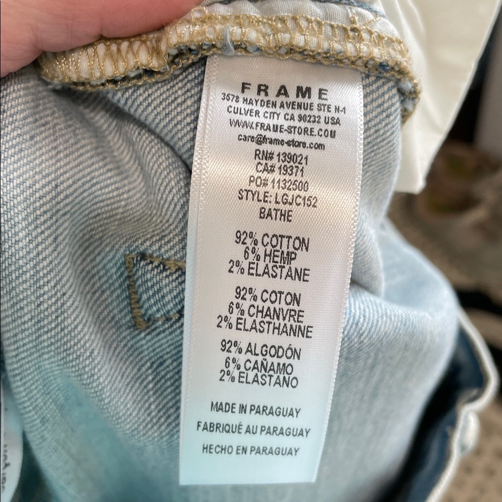NWT Frame Le Garçon Crop Mid-Rise Straight Fit Denim Light Wash Jeans Size 26 - Picture 11 of 12